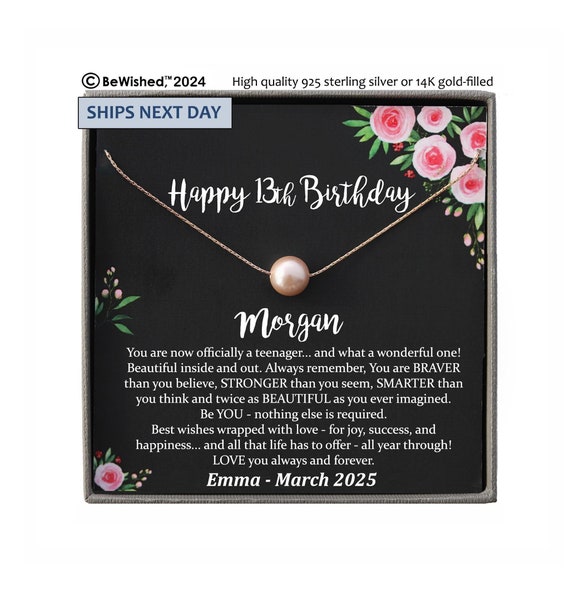 13th Birthday Girl, 13th Birthday Gift Official Teenager, Thirteenth Birthday Necklace, Gift for 13 Year Old Girl Gifts, Teen Birthday