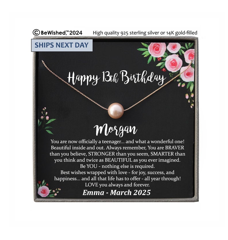 13th Birthday Girl, 13th Birthday Gift Official Teenager, Thirteenth Birthday Necklace, Gift for 13 Year Old Girl Gifts, Teen Birthday