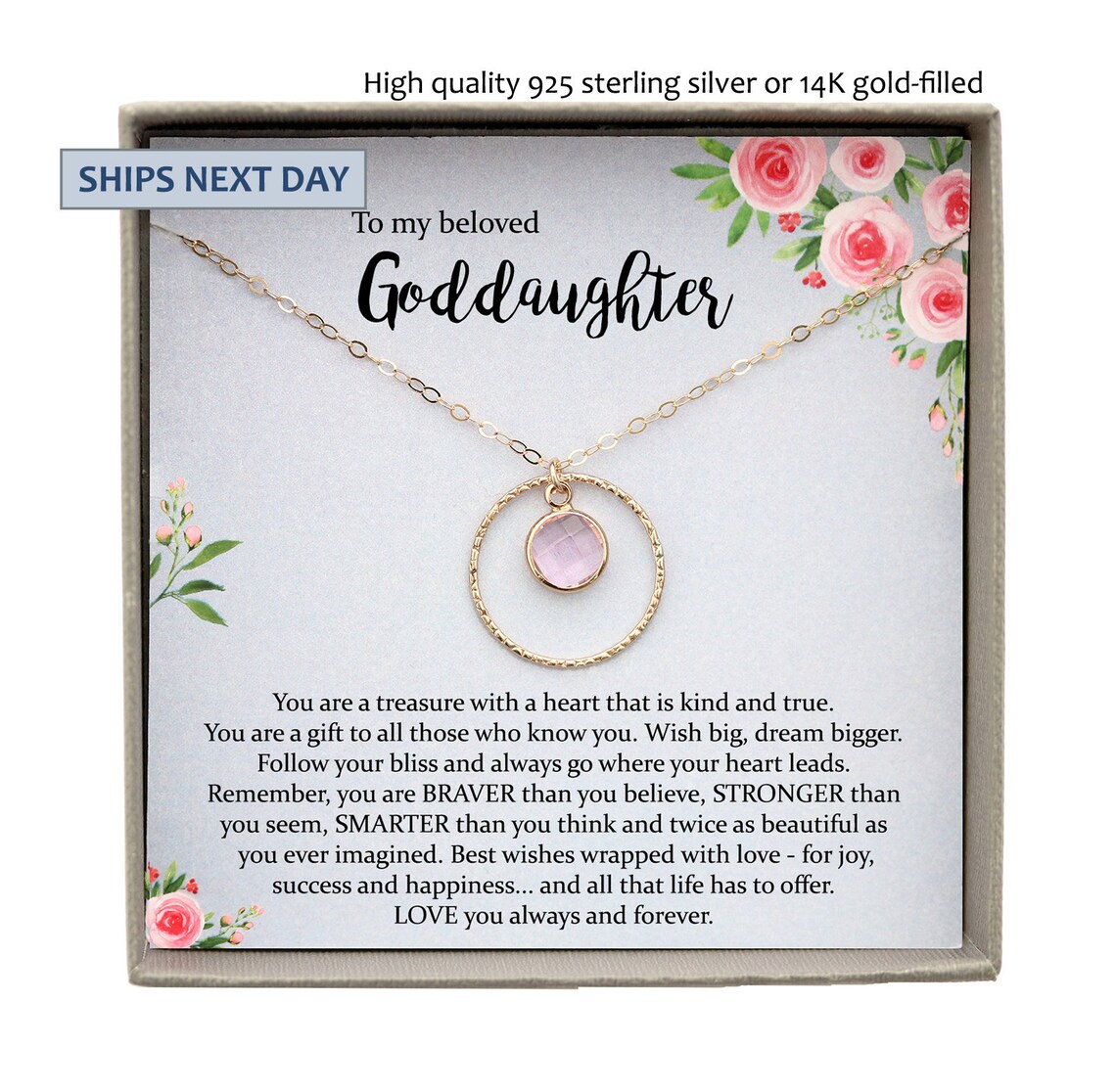 Goddaughter Gifts From Godmother Goddaughter Necklace Etsy