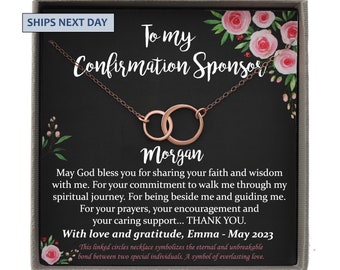 Confirmation Sponsor Gift for Women, Catholic Sponsor Gifts for Sponsors Thank you Gift Sponsor Confirmation Necklace, Personalized Bewished