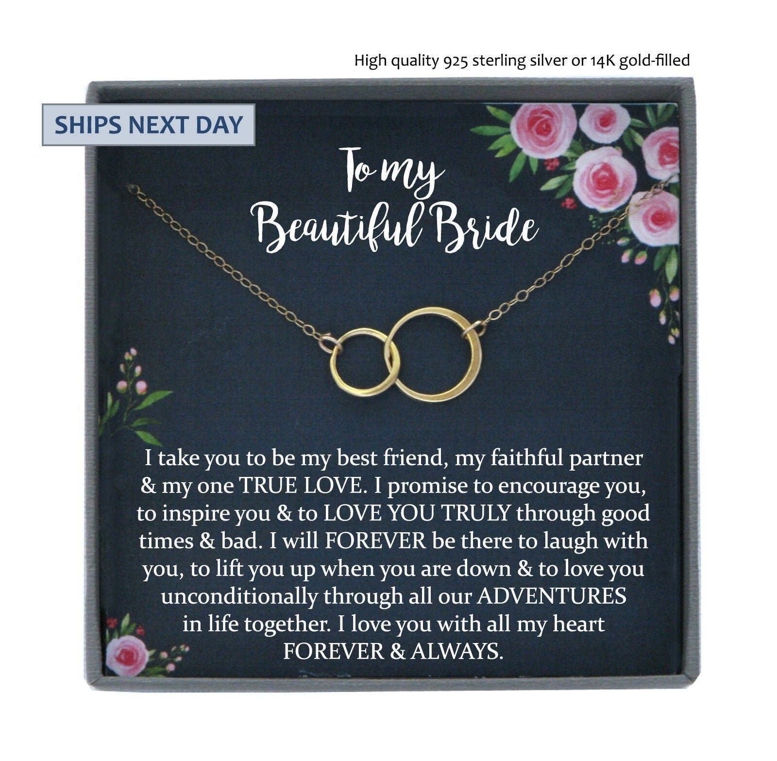Groom to Bride Gift From Groom on Wedding Day Gift for Bride Etsy