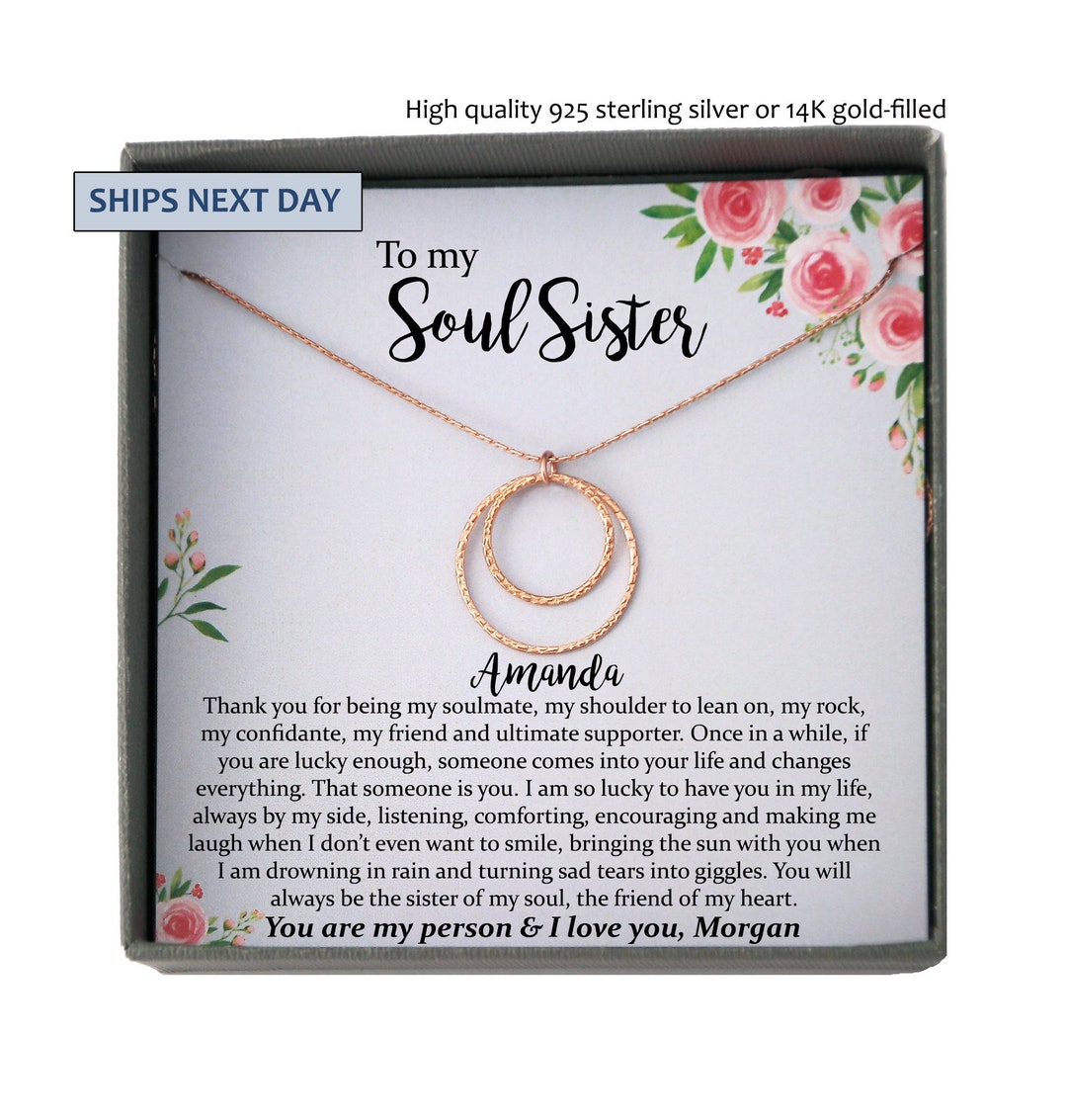 Soul Sister Gift, Best Friend Necklace Soul Sister Necklace Best