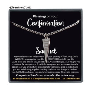 Confirmation Gift for Boys or Men - Personalized Custom Engraved Necklace with Sentimental Message bild 4