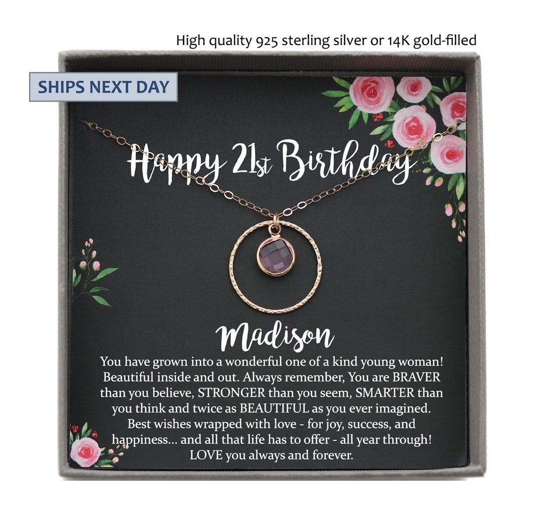 Personalized 21st Birthday Gift for Her Jewelry, Birthstone Necklace — free download