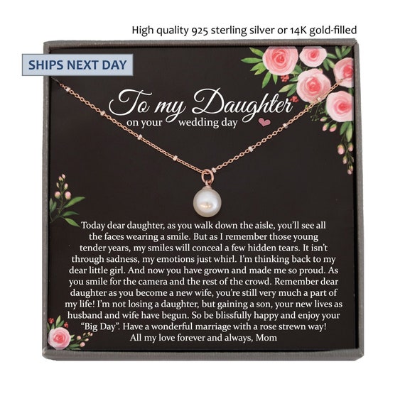Bride Gift From Mom to Daughter on Wedding Day Gift for Daughter on Wedding Day From Mother to Daughter Wedding Satellite Chain Necklace Etsy