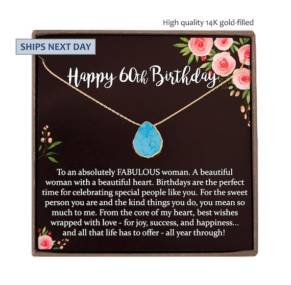 60th Birthday Gifts For Women Birthday Gift Ideas Turquoise Etsy
