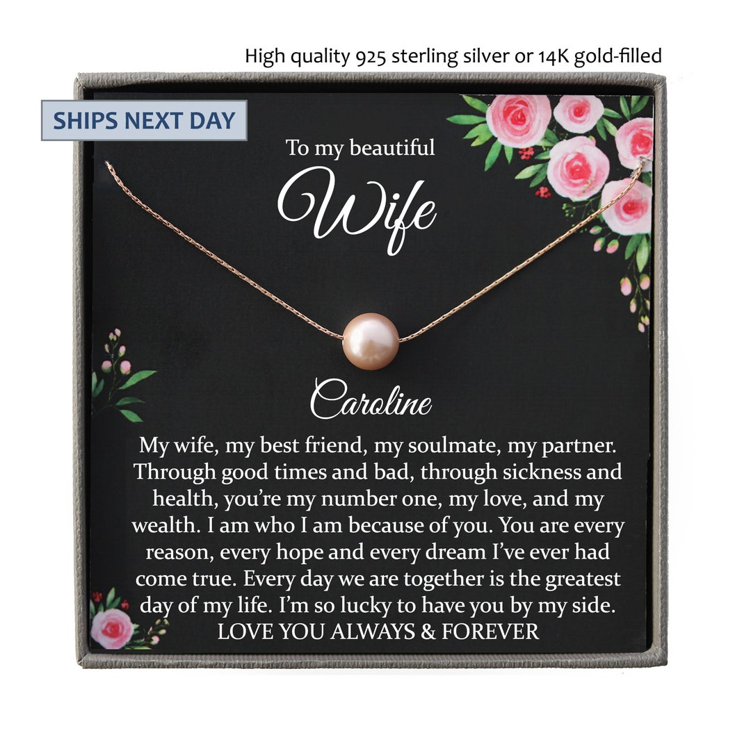 Wife Gift for Wife Birthday Gift, Wife Necklace Wife Christmas Gift