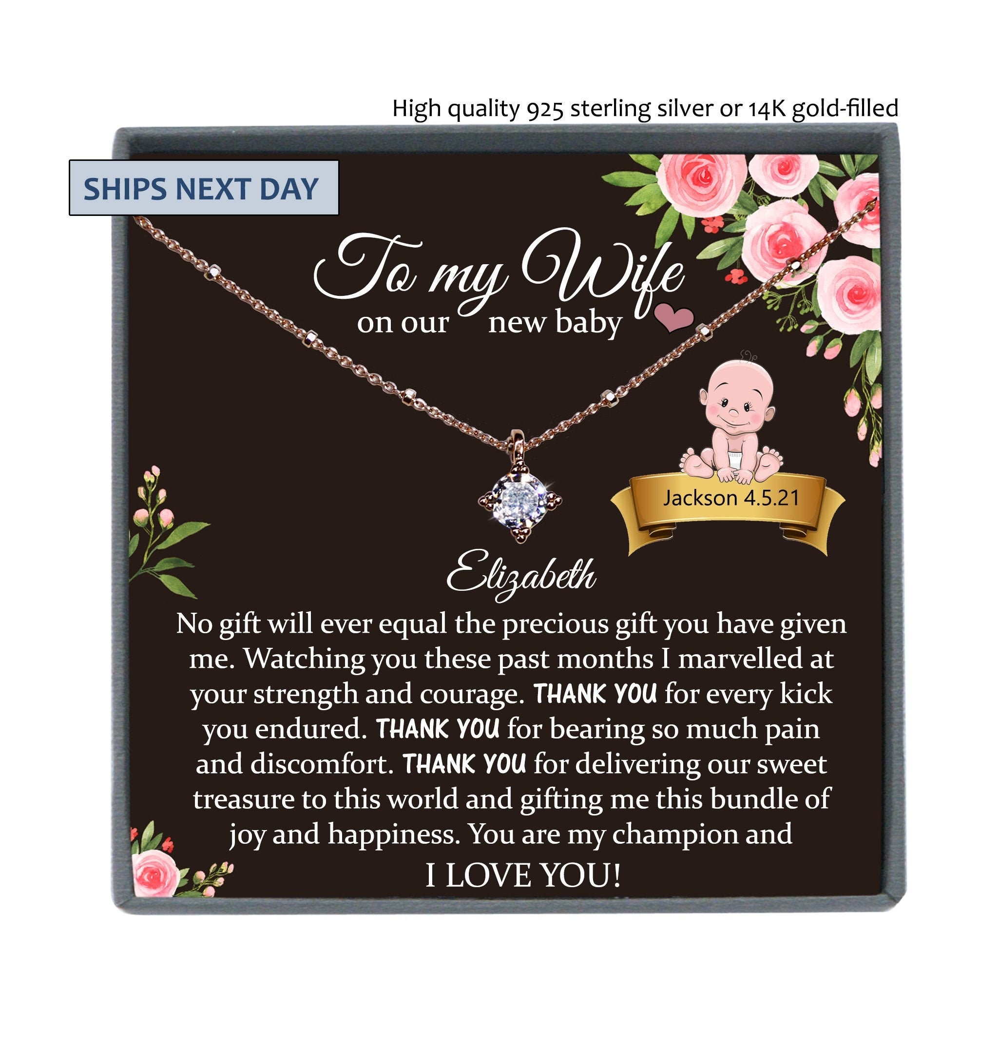 Push Present for Wife for New Baby, New Mom Gift from Husband, Push Gift for Wife, Labor Gifts for Mom