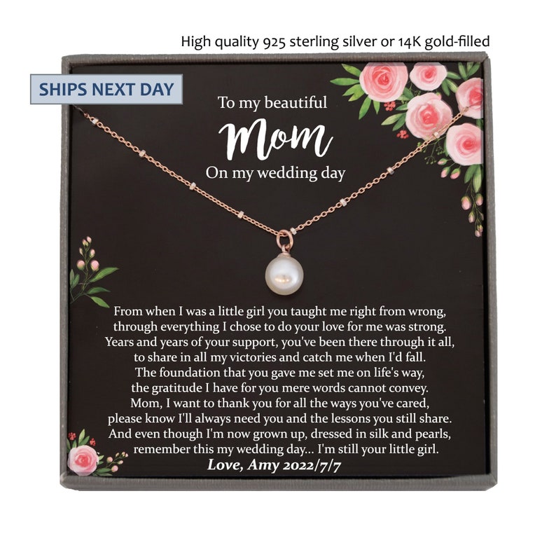 Mother of the Bride Gift from Daughter Mother of the Bride Necklace from Bride Eternity Necklace Mom of Bride Gift To Mom from Bride 