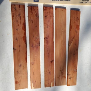 Post Oak, Red Oak and red cedar hobby boards.   Some of the hardwood has worm holes and some small cracks. Naturally dried.