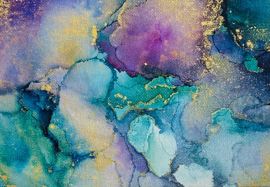Alcohol ink on fabric Etsy