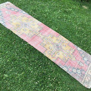Oriental Rug Runner, Turkse Runner Rug, Distressed Low Pile Vintage Runner Rug, Gang Rug, Keuken Rug Runner, Entryway Rug, 2'43x8'66 ft