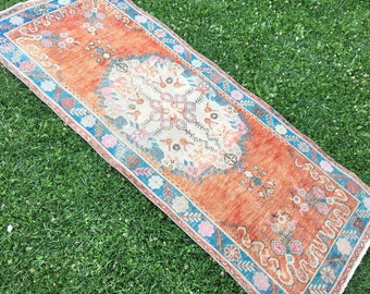 Alfombra rústica de entrada, Rug Runner, Turkish Runner Rug, Vintage Rug Runner, Hallway Rug, Kitchen Rug, Handmade Runner, Home Living Rug 3'x7'1"