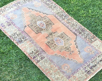 3’9x6’6 ft, Turkish Rug, Oushak Rug, Vintage Rug, Distressed Oriental Low Pile Rug, Handmade Rug, Hand Knotted Antique Rug, Home Living Rugs