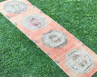 Nomadic Vintage Runner, Vintage Oushak Runner Rug, Turkish Rug Runner, Kitchen Rug, Hallway Rugs, Home Living, Bohemian Rug Runner,2’5”x8’7”