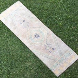Turks tapijt loper, loper, gangtapijt, vintage loper tapijt, vloerloper vloerkleed, Turks tapijt, Oushak loper, vloerkleed loper, 2'6"x8'2" ft