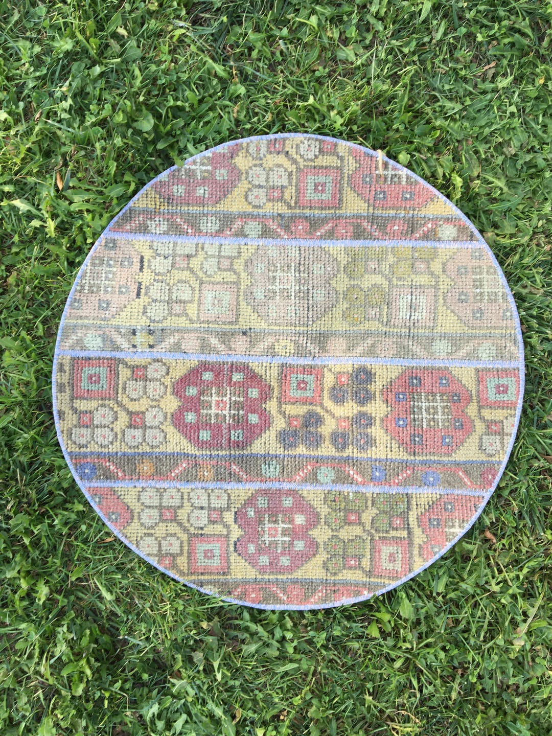 Retro Round Rug Vintage Small Round Rug, Door Mat Rug, Bethroom Rug, Round Mat Rugs ...