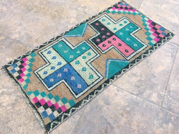 Door Mat Outdoor Muted Colored Distressed Mat Rug Welcome Etsy