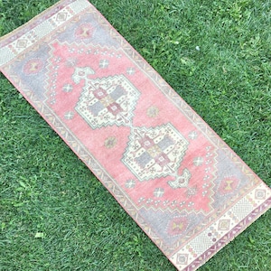 Handgemaakte kleine Runner, Boho antieke Rug Runner, Boho Rug Runner, Vintage Runner Tapijt, Keuken Korte Runner, Oushak Runner Tapijt, 2'5x6'3 ft