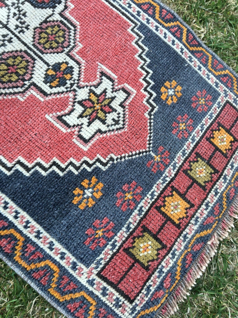 Vintage Rustic Muted Small Turkish Rug Oushak Rug Bathroom Etsy