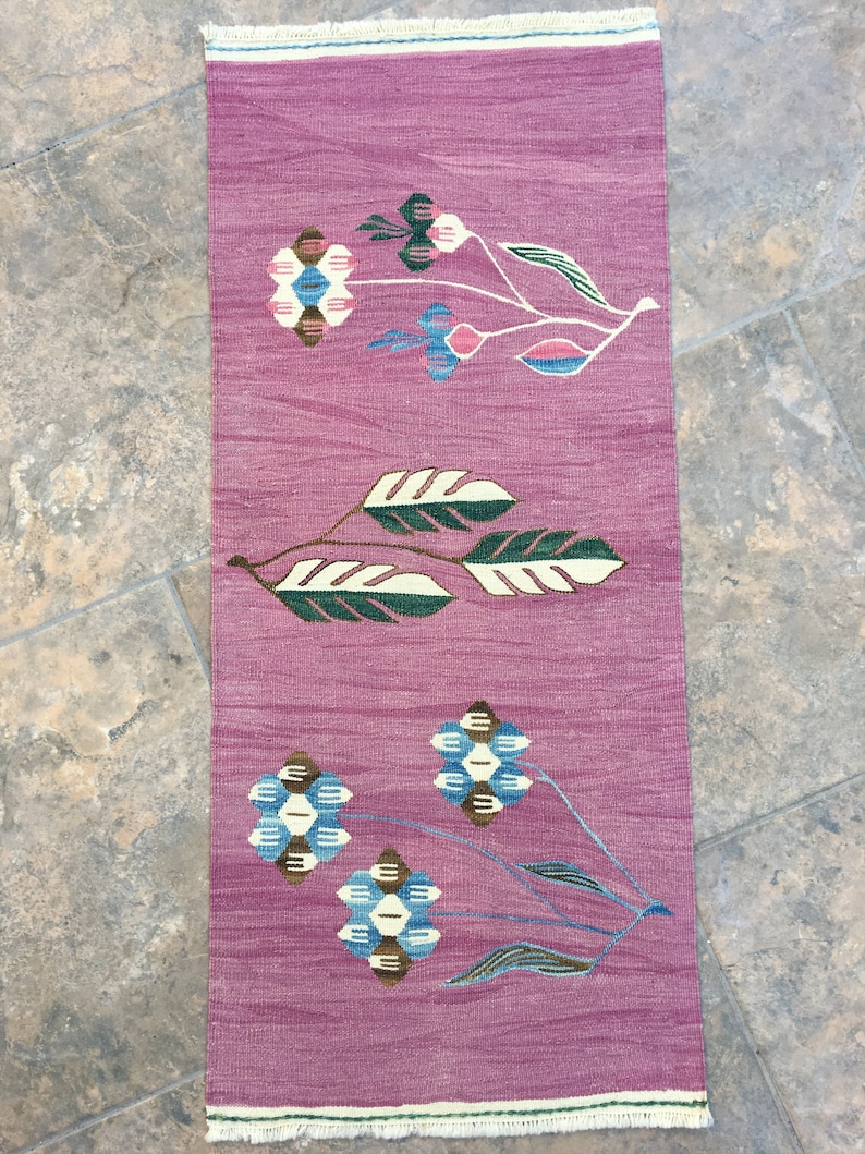 135x312 ft Oriental Wool Small Pink Rug Small Carpet Etsy