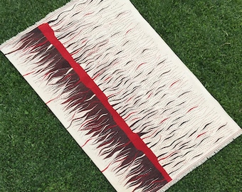 4’6x7’ ft, Contemporary Rug, Modern Scandinavian Rug, Area Kilim Rug, Hand Woven White Red and Black Color Rug, Tapis, Carpet, Home Decor