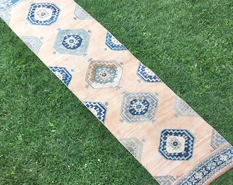 Antique Entry Boho Runner Rug, Wool Runner, Vintage Oriental Runner Rug, Handmade Bedroom Rug, Hallway Rug, Colorful Runner Rug, 2’7”x12’ ft