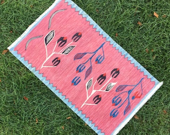 1’7x2’9 ft, Small Pink Kilim Rug, Antique Small Carpet Rug, Bohemian Rug, Vintage Rug, Turkish Oushak Rug, Kilim Rug, Oriental Bathroom Rug