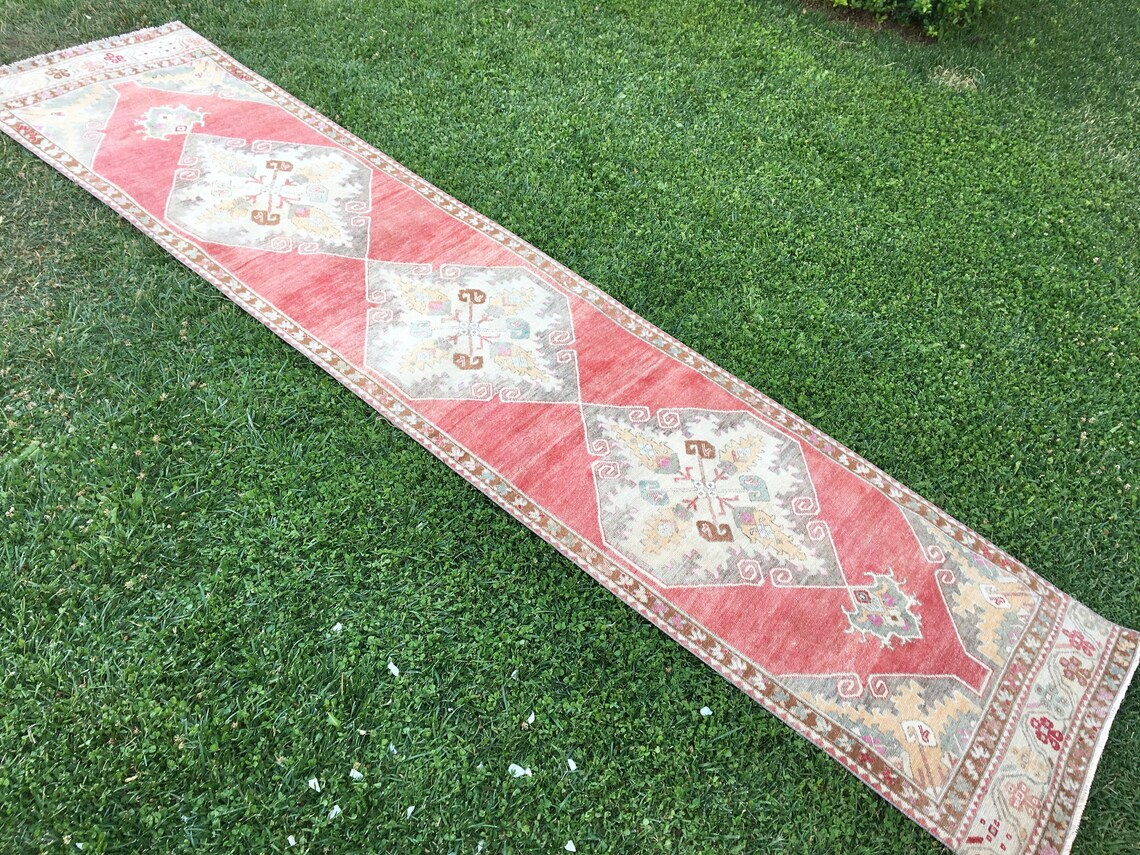Runner Rug Coral Color Runner Rug 25x109 ft Turkish Etsy