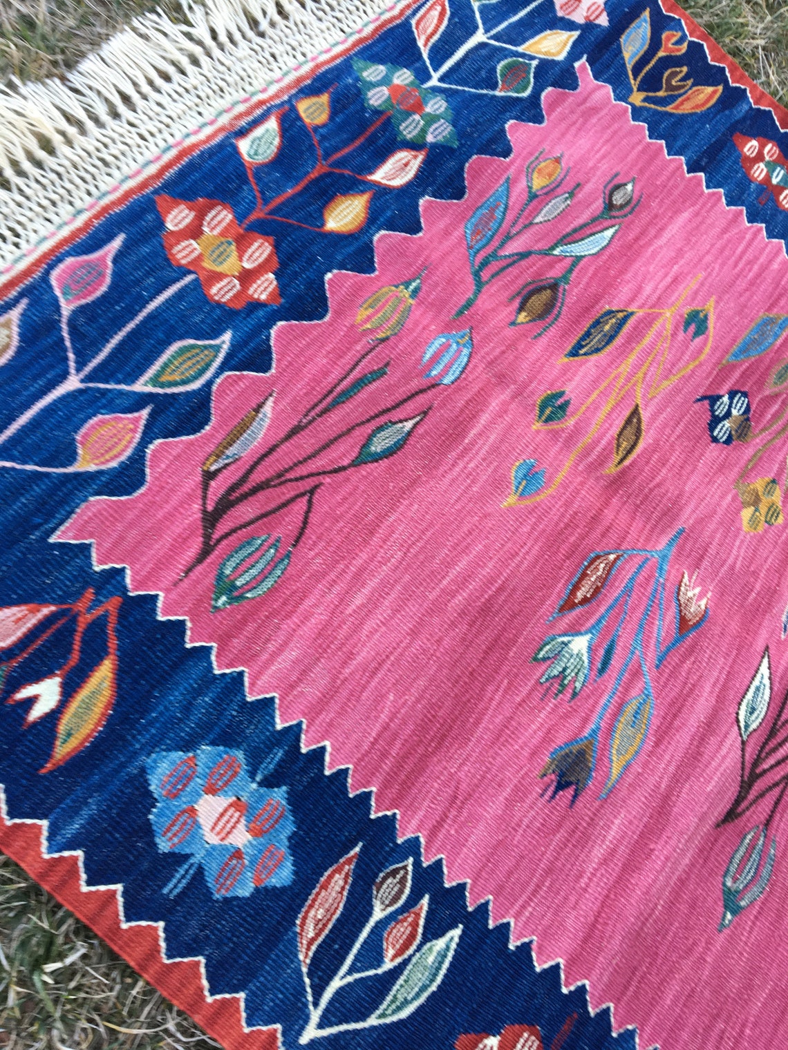 Oriental Pink Rug Kilim Rug Vintage Pink Rug Oushak Rug Etsy