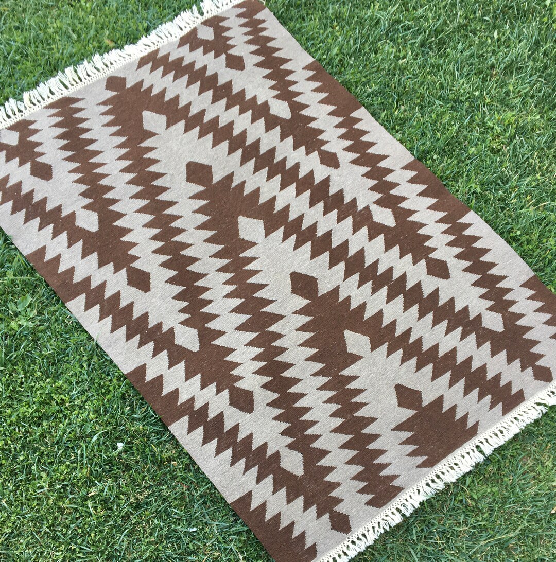 Navajo Hand Woven Yei Rug, Navajo Kilim Rug, Vintage Navajo Wea Ving ...