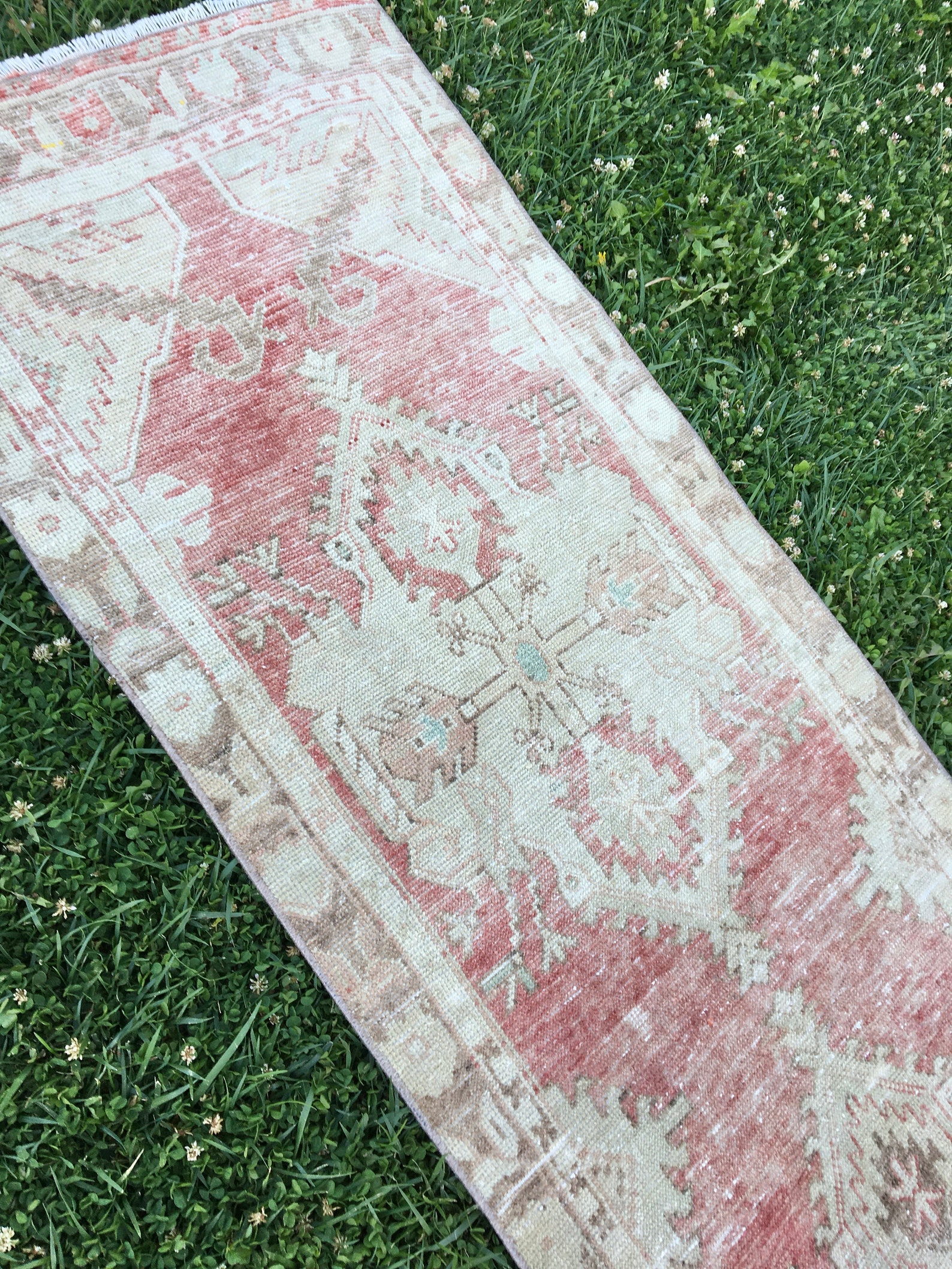 Distressed Low Pile Pale Red Rug Runner Kitchen Runner Rug Etsy
