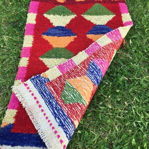 Boho Pequeña Alfombra, Alfombra Shaggy, Alfombra de Baño, Alfombra Vintage, Alfombra Turca, Alfombra Oushak, 1'74x3' ft, Alfombra Pequeña Roja, Alfombras de Piso Pequeño, Alfombras al Aire Libre imagen 9