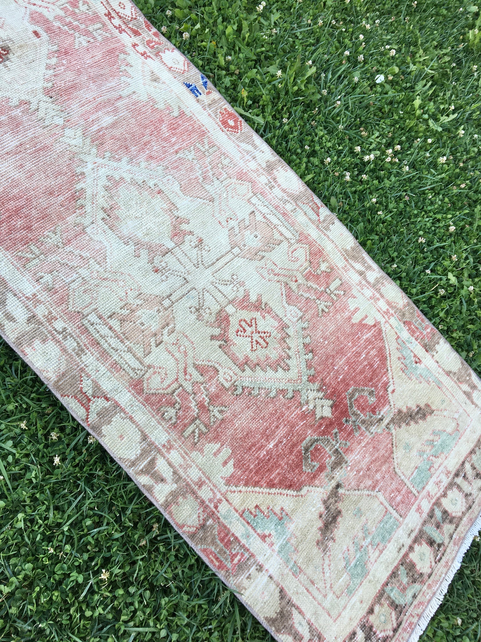 Distressed Low Pile Pale Red Rug Runner Kitchen Runner Rug Etsy