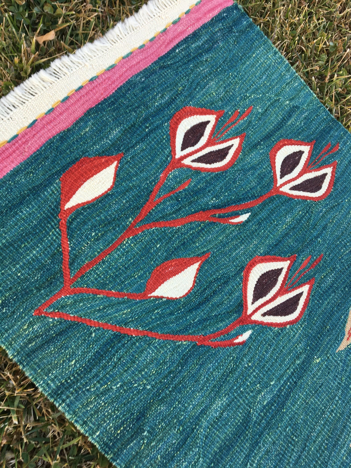 Handwoven Green Rug Small Rug Runner Table Rug Door Mat Etsy