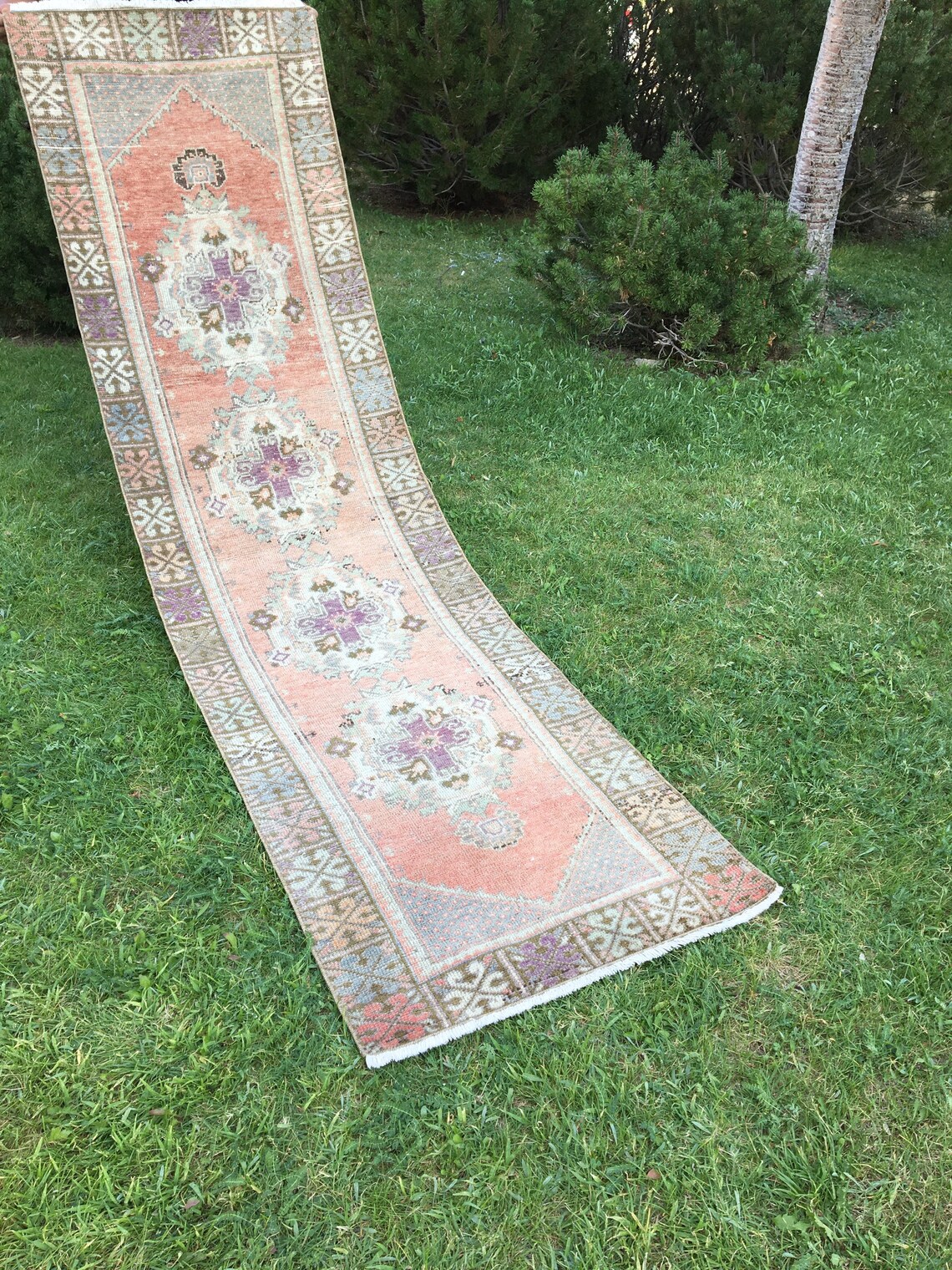 246x9 Runner Rug Vintage Rug Runner Turkish Hallway Rug Etsy