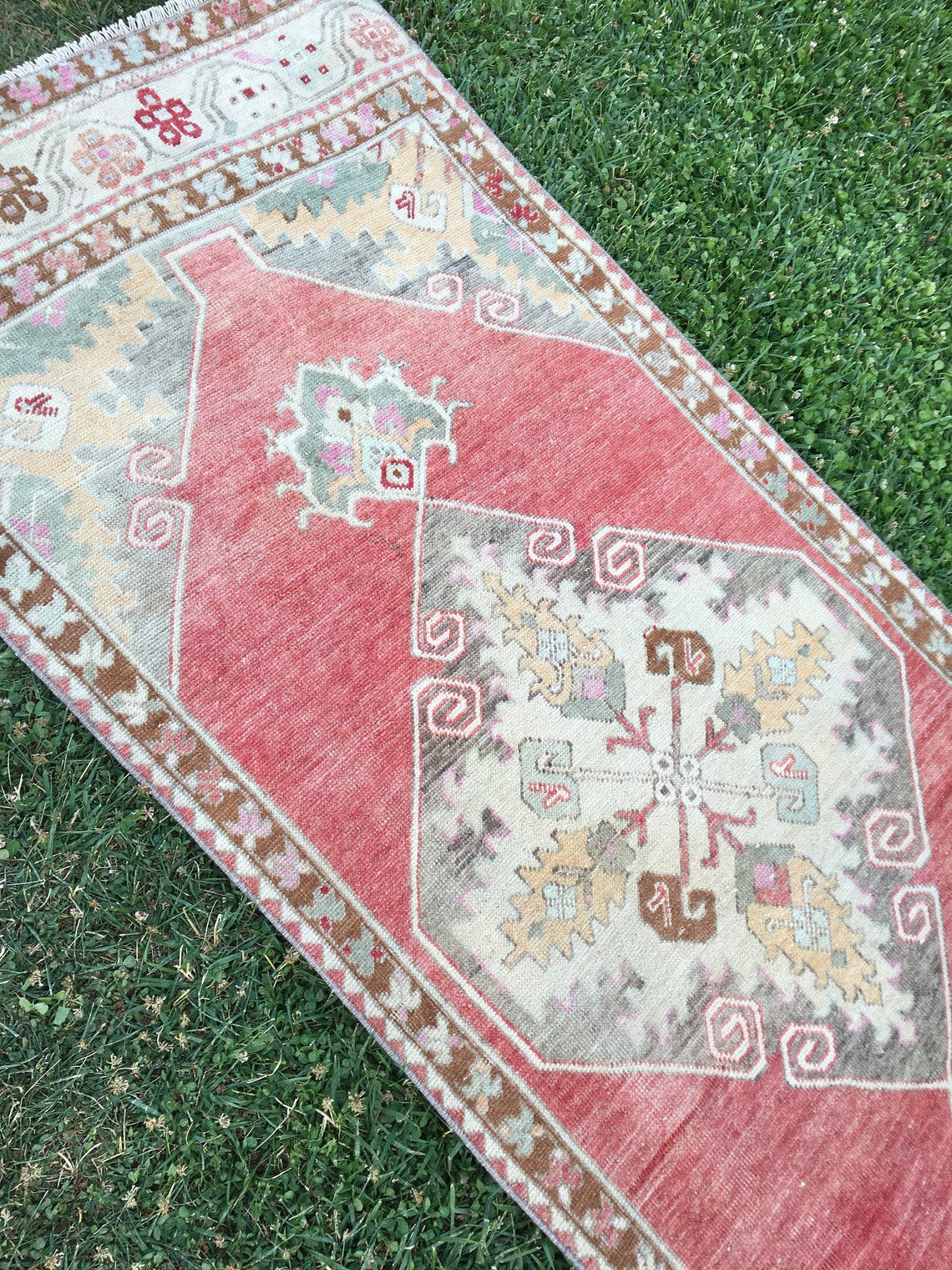 Runner Rug Coral Color Runner Rug 25x109 ft Turkish Etsy