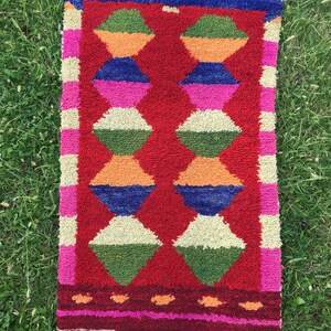 Boho Pequeña Alfombra, Alfombra Shaggy, Alfombra de Baño, Alfombra Vintage, Alfombra Turca, Alfombra Oushak, 1'74x3' ft, Alfombra Pequeña Roja, Alfombras de Piso Pequeño, Alfombras al Aire Libre imagen 2