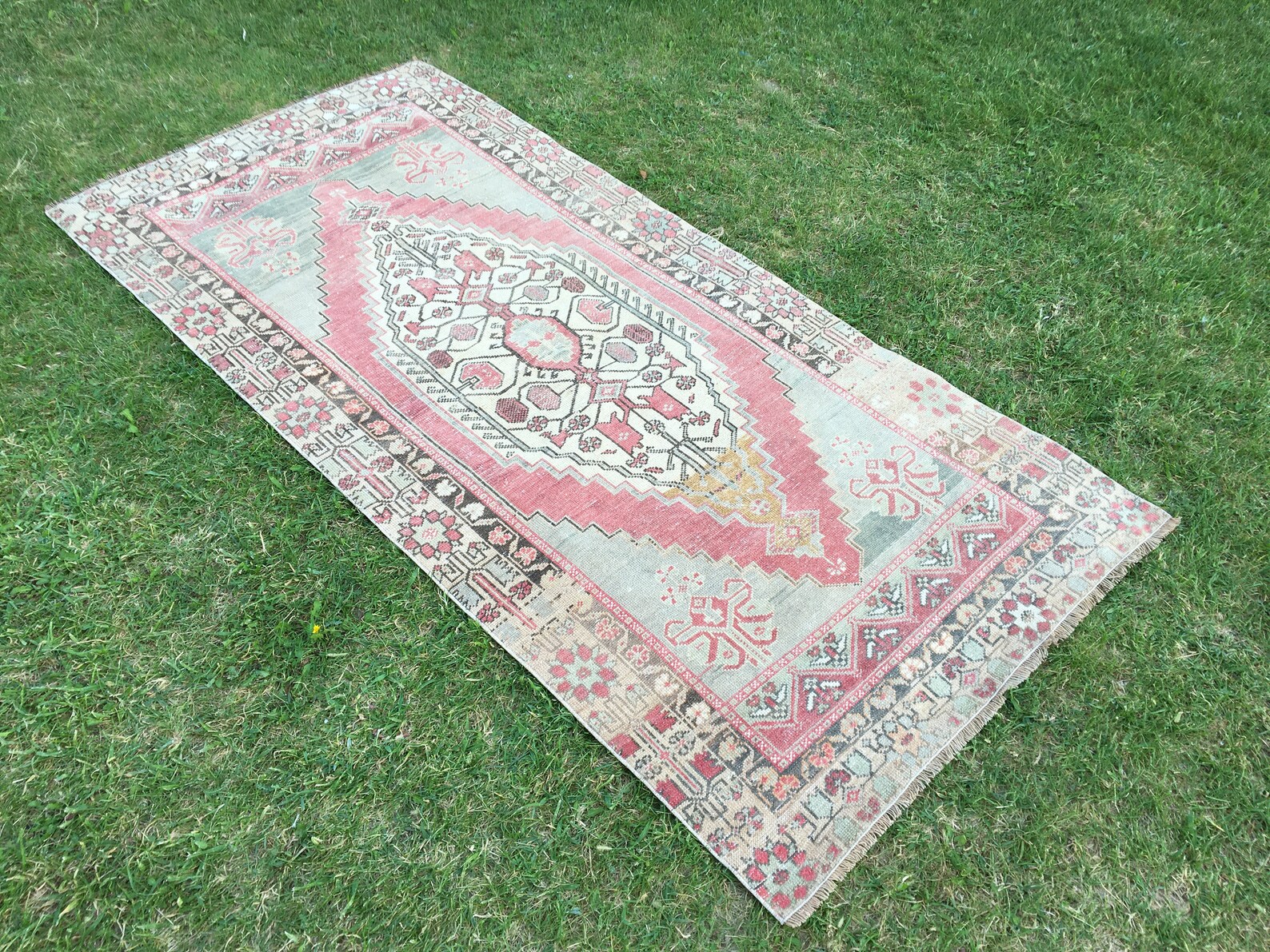 Antique Oushak Rug Vintage Area Rug Turkish Rug Handmade Etsy