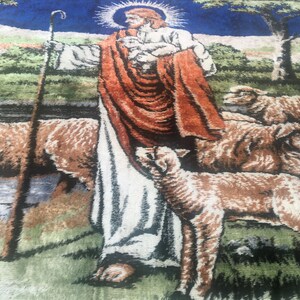 Wall Hangings Rug Jesus Picture Wall Decor Vintage Wall Rug | Etsy