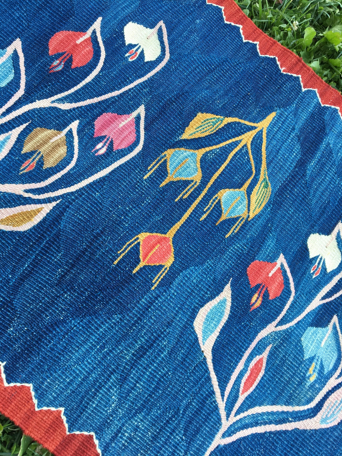 Oushak Vintage Area Rug Boho Kilim Rug Small Size Vintage Etsy