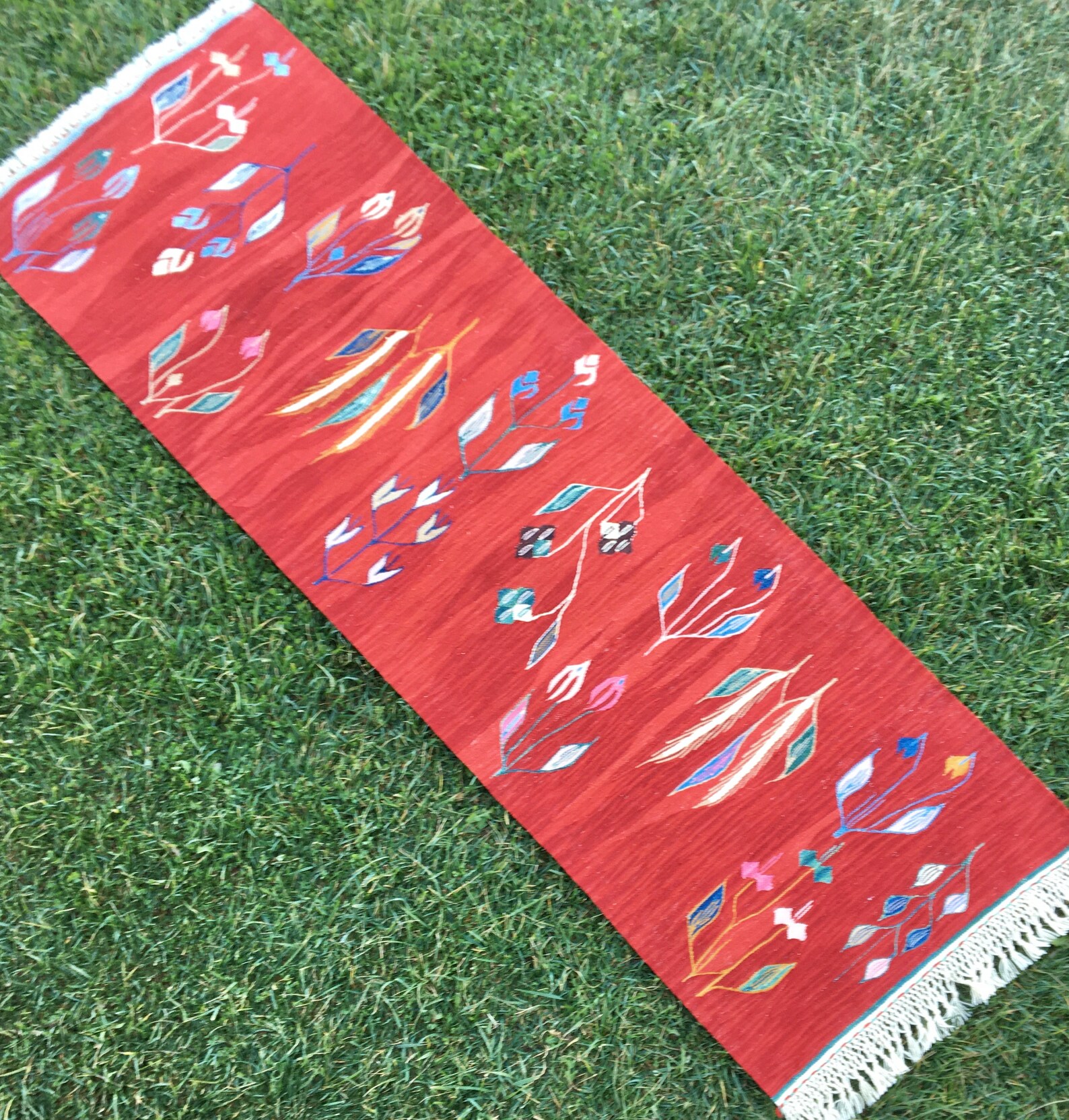 2x65 Red Kilim Rug Runner Turkish Rug Runner Red Runner Etsy