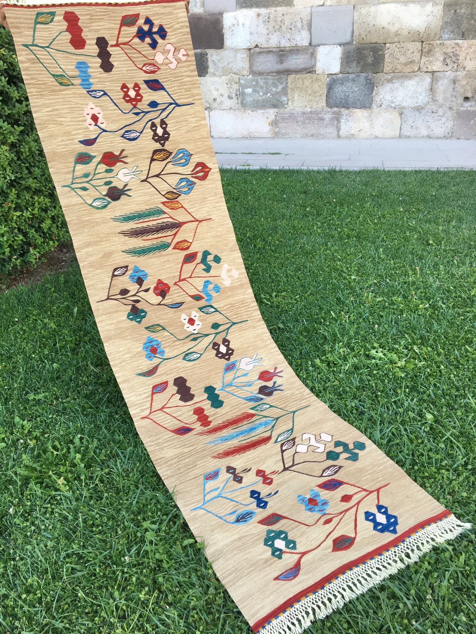 Coutry Style Bohemian Vintage Runner Rug Runner Kitchen Etsy