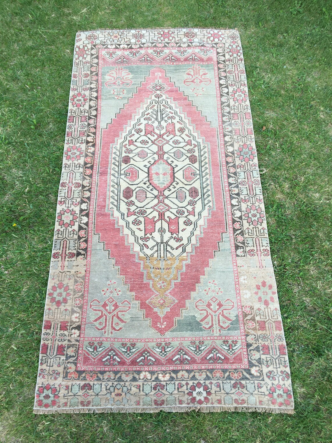 Antique Oushak Rug Vintage Area Rug Turkish Rug Handmade Etsy