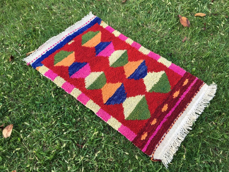 Boho Pequeña Alfombra, Alfombra Shaggy, Alfombra de Baño, Alfombra Vintage, Alfombra Turca, Alfombra Oushak, 1'74x3' ft, Alfombra Pequeña Roja, Alfombras de Piso Pequeño, Alfombras al Aire Libre imagen 1