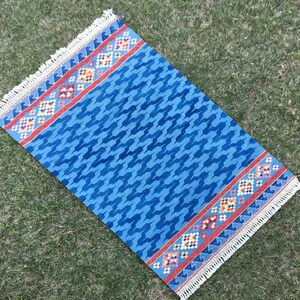 4 x 6 Blue Rug, Kilim Rug, Indigo Blue Kilim, Modern Wool Rug, Area Kilim, Kelim Tapis, Handwoven Kilim, Blue Turkish Kilim, New Kilim Rug