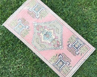 Alfombra de alfombra de puerta, alfombra de alfombras de baño, alfombra de baño, alfombra de dormitorio, alfombra de alfombras, alfombra al aire libre, alfombra Oushak, alfombra pequeña, alfombra kilim turca, 1'6" x 3'1" pies