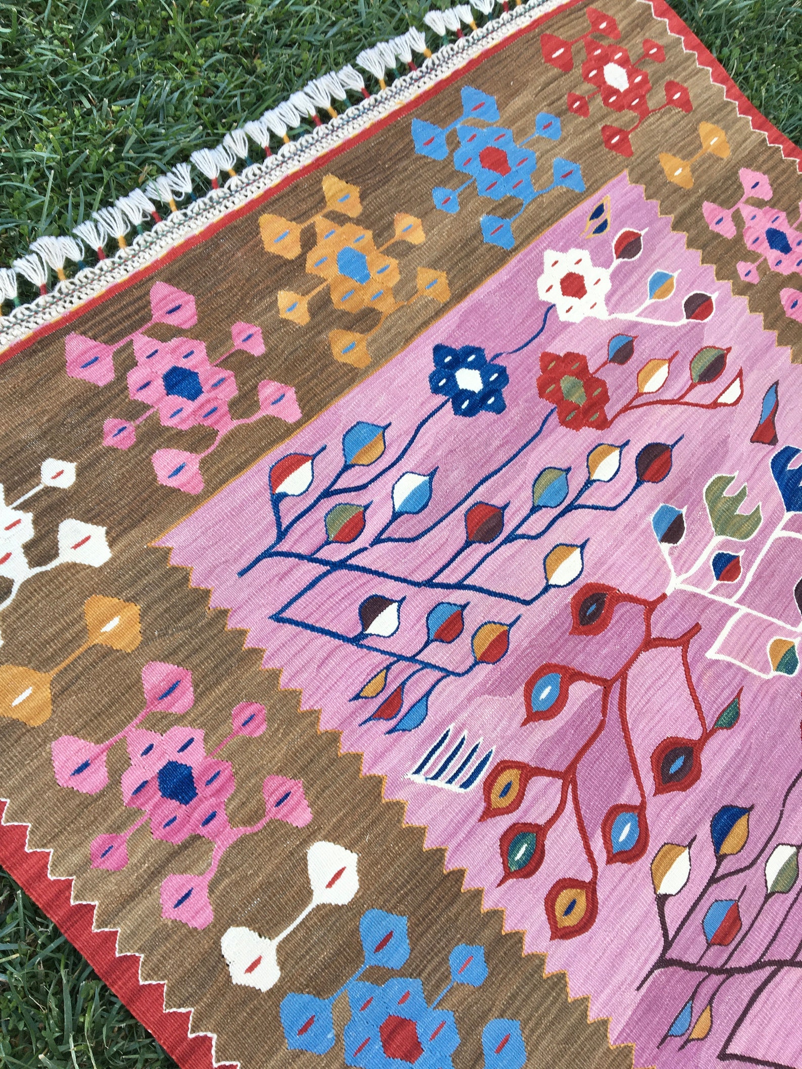 Oriental Pink Rug Kilim Rug Vintage Pink Rug Oushak Rug Etsy