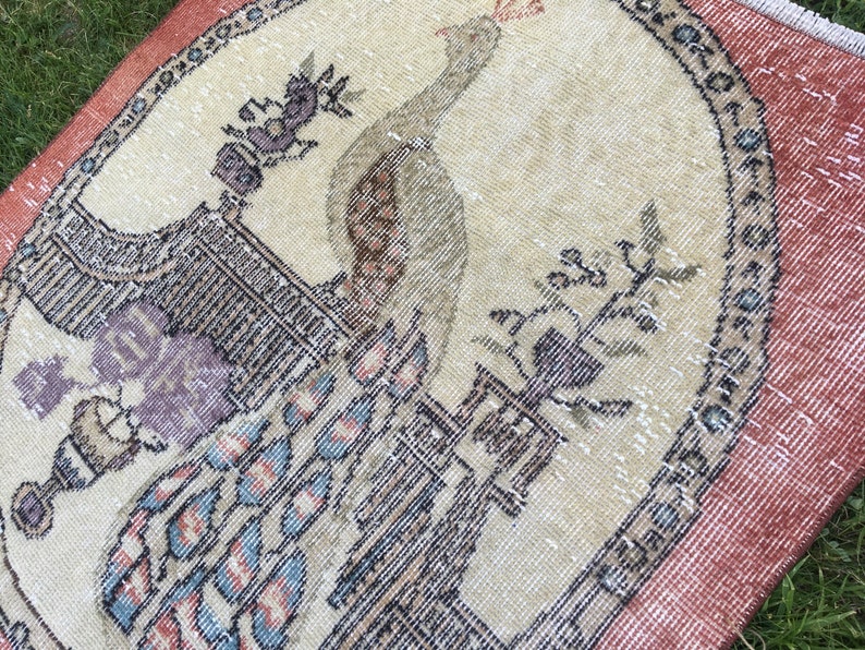 Vintage Turkish Small Square Rug Oushak Rug Distressed Wool - Etsy