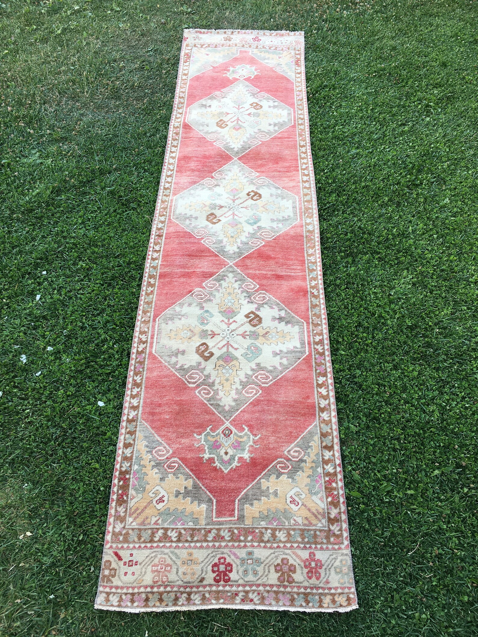 Runner Rug Coral Color Runner Rug 25x109 ft Turkish Etsy